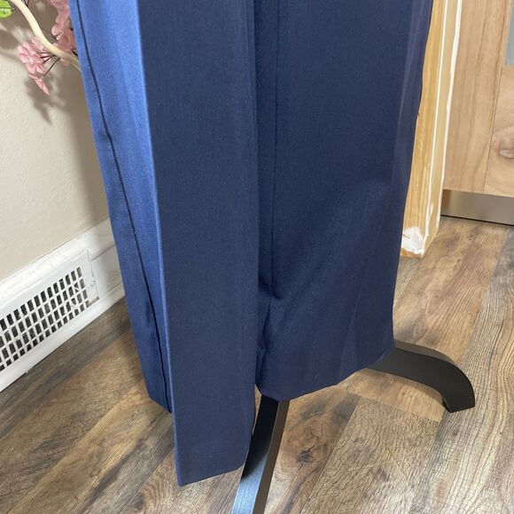 Talbots Pants Womens 4 Petite Blue Straight Leg Flat Front Trousers Slacks - Picture 4 of 9